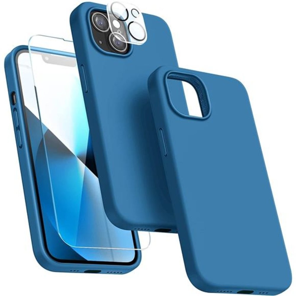 5 in 1 Designed for iPhone 13 Case, with 2 Pack Screen & Camera Lens Protector